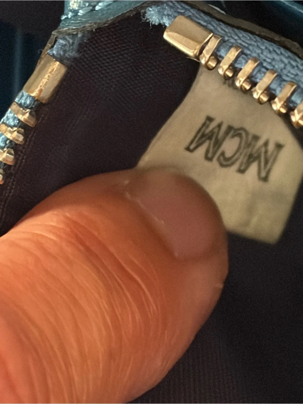 Pretty MCM blue zipper wallet!!!